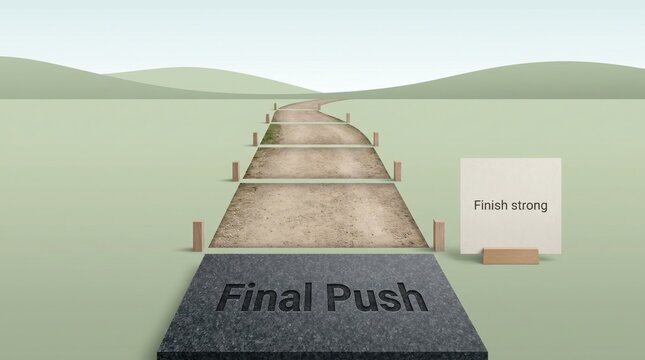 A winding road to the finish line with 'Final Push'