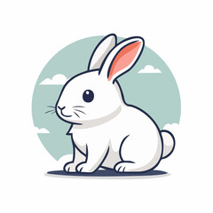 Obraz premium Cute White Rabbit Illustration