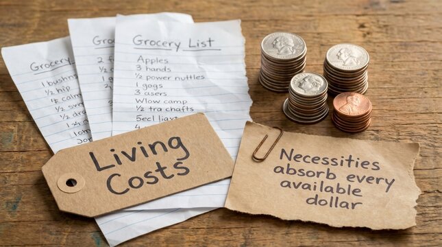 Financial Stress: Grocery List and Money for Living Costs