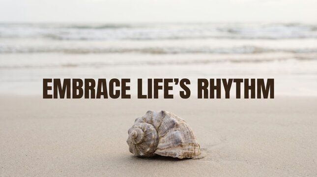 Seashell on Beach Shore with Ocean Background