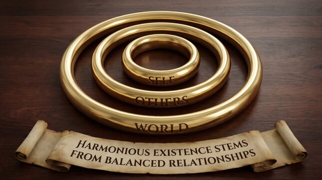 Structured Arrangement of Circles: Self, Others, World Harmony