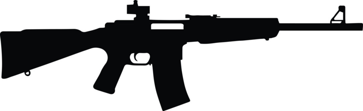 rifle silhouette isolated firearm graphic for identification