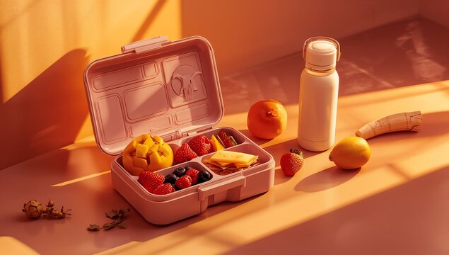 Generative AI creates a vibrant selection of fresh fruits and natural products arranged on a table