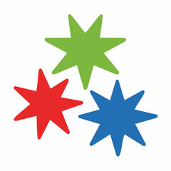 Obraz premium Three Colorful Starbursts