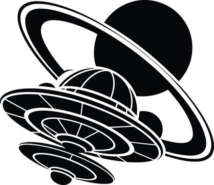 Bold black silhouette of a stylized ribbon or bow with sharp, dynamic folds sharp folds