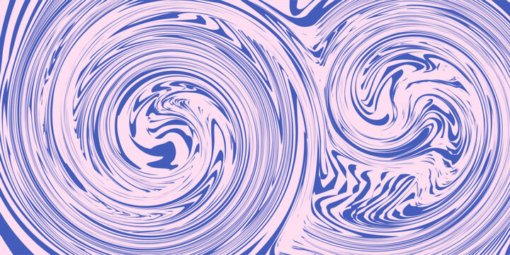 Abstract background pattern with colorful waves. Psychedelic groovy trippy y2k retro seamless pattern in blue and pink colors. Wavy and swirled brush strokes liquid background illustration art concept