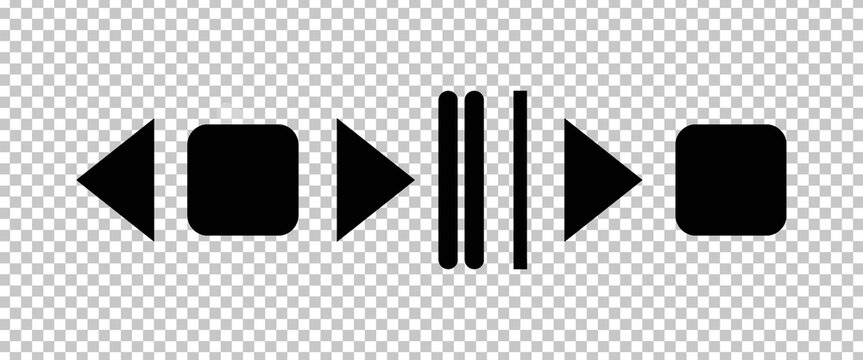  Play and pause buttons - vector icon illustration design. Video Audio Player. Player Button set icon symbol &ndash; vector. Play and pause vector button black icons isolated on transparent . EPS 10 .