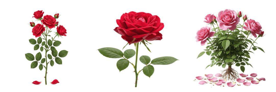 Rose plant, Rosa rubiginosa, Rosaceae family, medicinal ornamental shrub floral profile, vibrant pink medicinal petals compound pinnate leaves thorny woody stem structure, botanical specimen layout