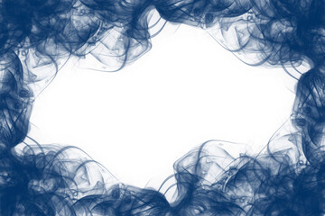 Fototapeta premium Premium Blue Smoke Border Overlay with Airy Transparent Texture for Creative Digital Background Design