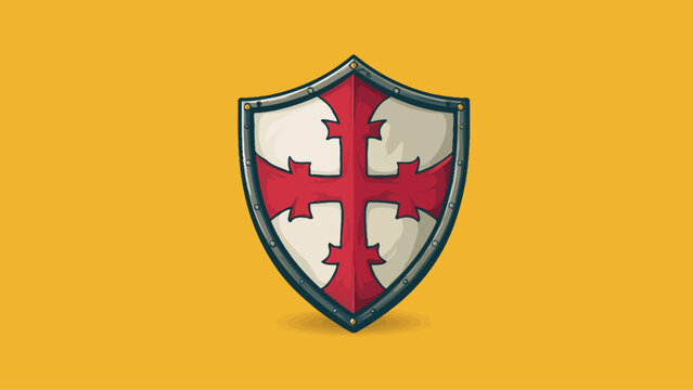 Heraldic shield with red cross emblem.