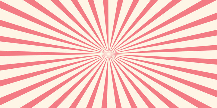 Pink ice cream and candy swirl background, lollipop vortex patterns intermixed with strawberry and circus elements. Retro spiral design. Flat vector illustration isolated