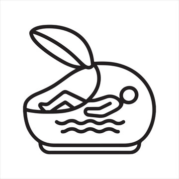 Float tank sensory deprivation pod outline icon vector.