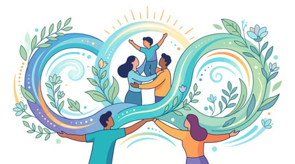 Fototapeta premium Diverse people joining hands in unity.