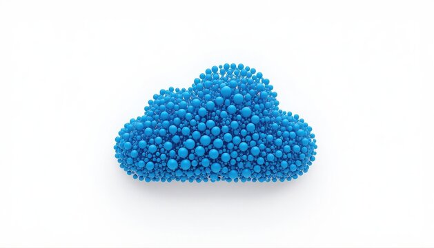 Abstract blue cloud shape made of small spheres with abstract background technology background digital background internet background storage background data storage network storage abstract