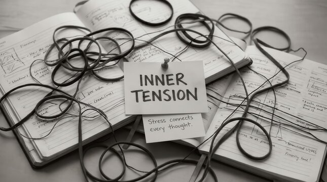 Inner Tension and Mental Overload Represented by Tangled Bands