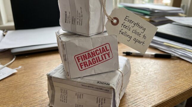 Financial Stress Concept: Fragile Packages and Falling Apart