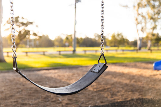 sling swing with metal chains at the local park