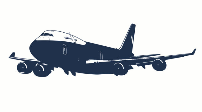 Airplane illustration of a large cargo jet isolated on white