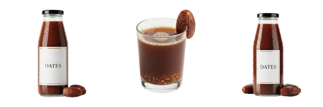 Date fruit juice ext liquid extract showcasing organic plant emulsion parameters, distinct cellular taxonomy traits, botanical fluid properties, food nutrition elements within culinary drink archives.