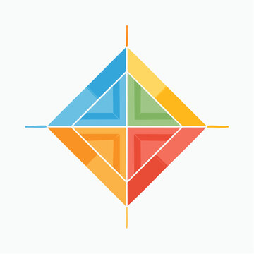 Colorful Geometric Diamond Shape with Quadrants