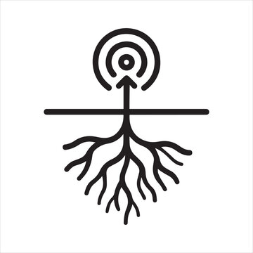 Root cause origin source outline vector.