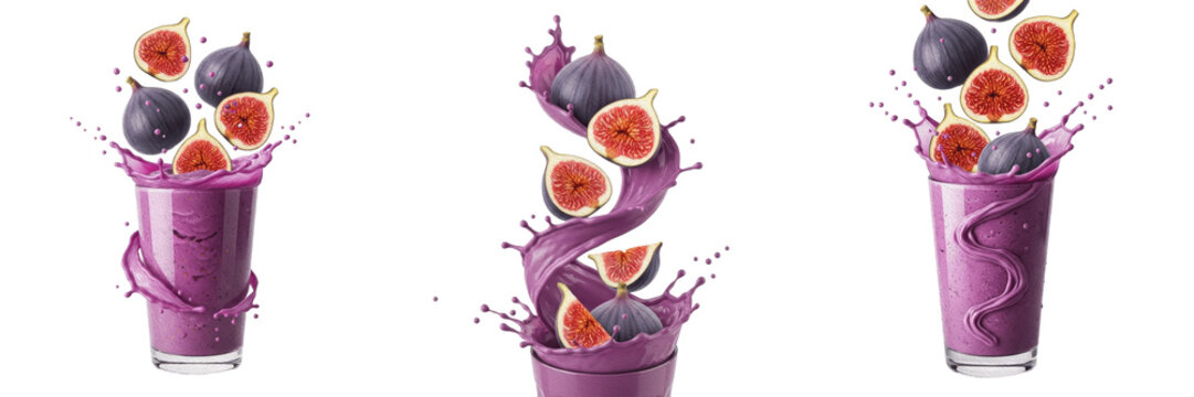 Fig pulp plant extract liquid showing high velocity freeze motion splash droplets, showcasing organic plant fluid parameters, distinct cellular taxonomy traits, botanical properties within drink file.