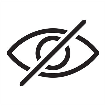 Eye symbol with a diagonal line indicating privacy.