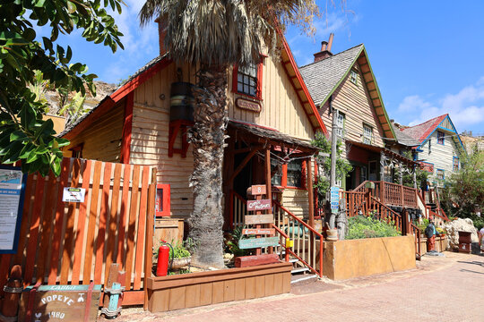 PRAJET BAY ANCHOR BAY MALTA: Popeye or Sweethaven Village, is a purpose-built film set village that has been converted into a small attraction fun park of a collection of rustic wood houses