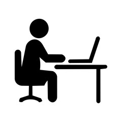 Fototapeta premium Focused computer work icon illustration