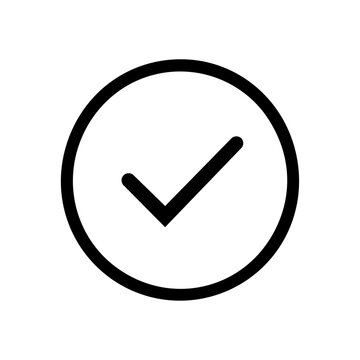 Input completed check mark icon illustration