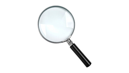 Classic magnifying glass isolated on transparent background