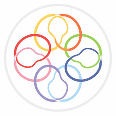 Fototapeta premium Colorful Interlocking Rings Abstract Design