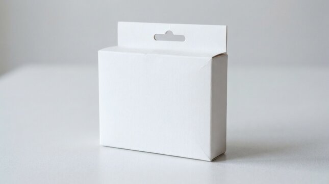 White Charging Cable Packaging Mockup Modern Tech Accessory Style Realistic Paper Texture And Folds Clean Ecommerce Photography
