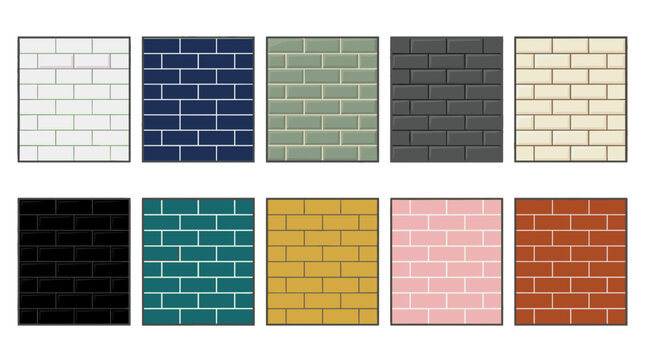 Collection of various brick wall textures in different colors and styles