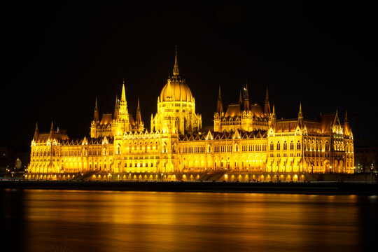 Hungarian parliament building at night