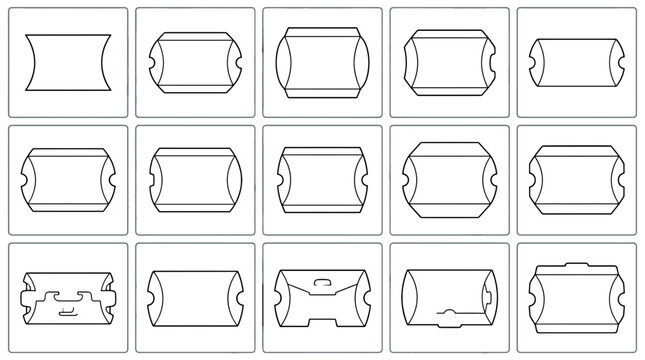 Collection of empty rectangular and square frames with decorative borders
