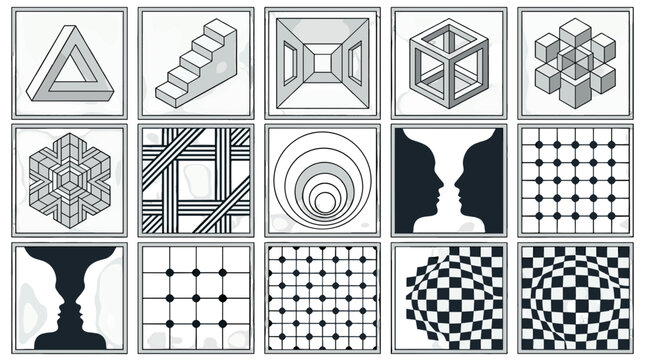 Collection of geometric patterns and abstract shapes for design