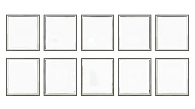 Set of ten empty picture frames with ornate borders