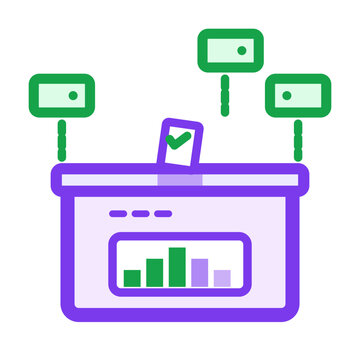 DAO Voting Ballot Box with Multiple Wallets Icon