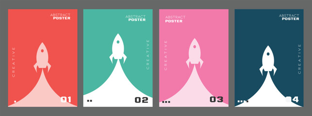 Minimalist Rocket Launch Poster Set © DepthGalary