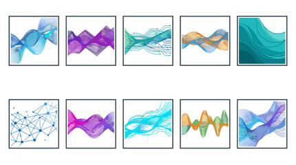 Abstract colorful wave lines design for digital art and technology © Luan