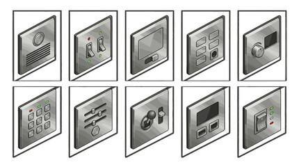 Collection of digital control panels and electronic interface devices © Luan