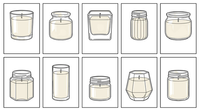 Collection of various jars and containers with different shapes and sizes