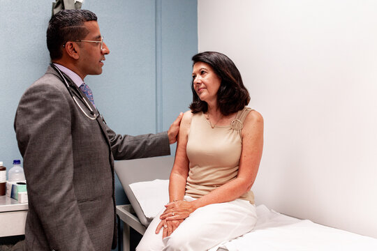 Doctor providing care in examination room