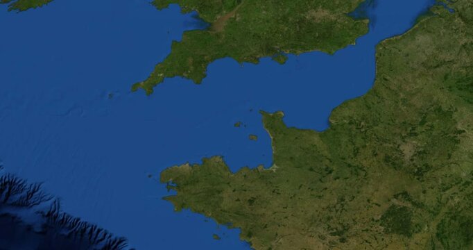 Sark on Globe. Zoom into the island with Earth spinning in space. High detail physical world map with Sark on it. Elements of this image furnished by NASA.