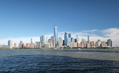 Obraz premium The skyline of Lower Manhattan, New York City, near the World Trade Center.