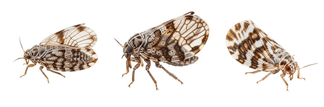 Citrus psyllid citrus tree pest showing biological anatomy, structural morphology, taxonomic classification traits, and agricultural crop damage parameters within a reference field.