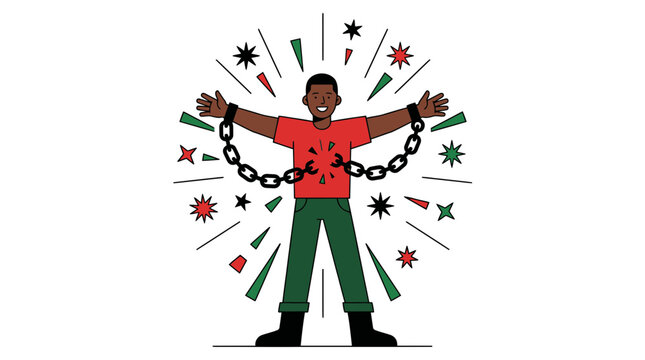 Juneteenth Celebration of Freedom, Man Breaking Chains