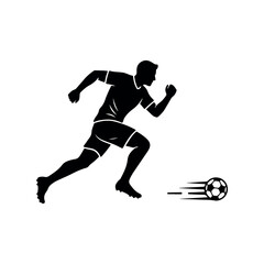 Obraz premium Football Player Sprint Chase Silhouette