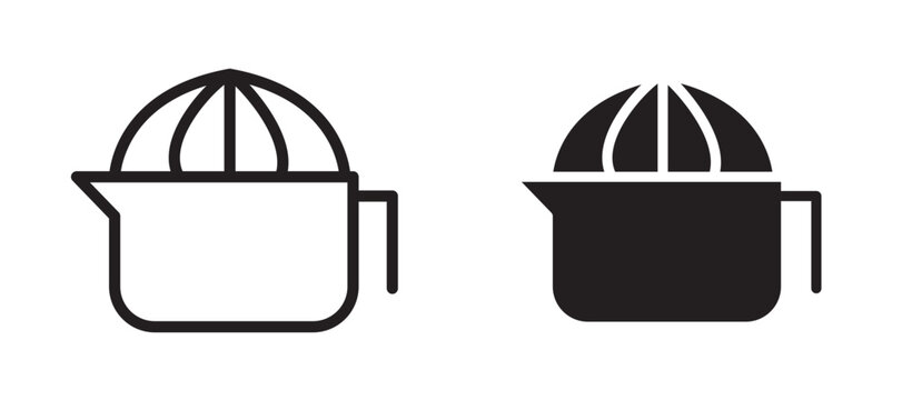 Juicer squeezer icon In Flat and stroke Style Vector For App, UI, Websites. Black Vector Illustration.